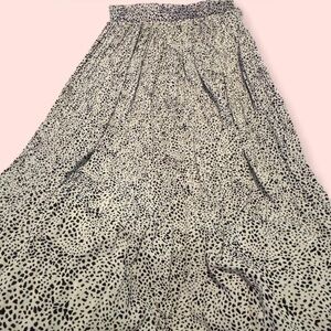 Elegant Black and White Dalmation Print Skirt